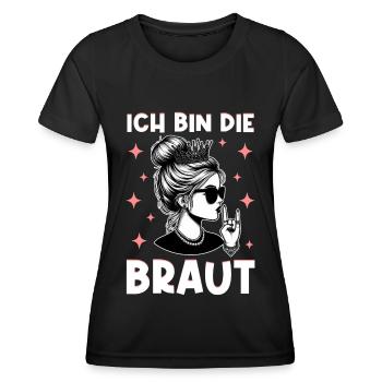 Die Braut Lustiges Bachelorette Party Trauzeugin - Frauen Funktions-T-Shirt - Schwarz - Vorne - AI Model Female 172 light (172cm)