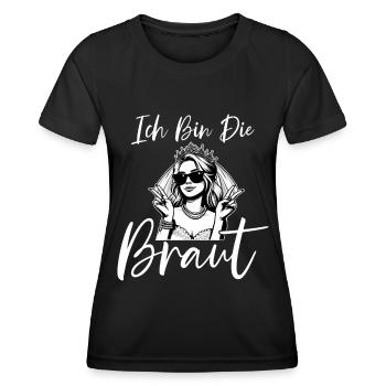 La mariée drôle drôle de jeune fille demoiselle d’honneur - T-shirt sport Femme - noir - Devant - AI Model Female 172 light (172cm)