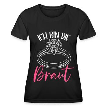 Die Braut Lustiges Bachelorette Party Trauzeugin - Frauen Funktions-T-Shirt - Schwarz - Vorne - AI Model Female 172 light (172cm)