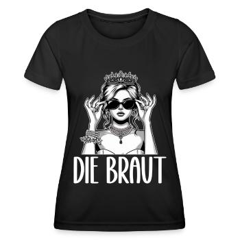 Die Braut Lustiges Bachelorette Party Trauzeugin - Frauen Funktions-T-Shirt - Schwarz - Vorne - AI Model Female 172 light (172cm)