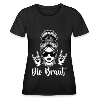 Die Braut Lustiges Bachelorette Party Trauzeugin - Frauen Funktions-T-Shirt - Schwarz - Vorne - AI Model Female 172 light (172cm)
