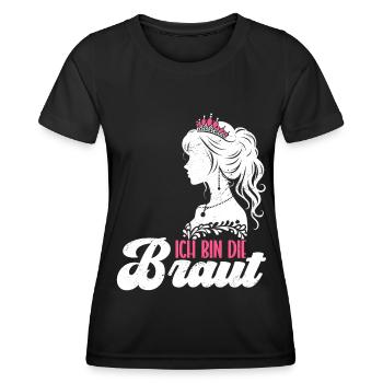 Die Braut Lustiges Bachelorette Party Trauzeugin - Frauen Funktions-T-Shirt - Schwarz - Vorne - AI Model Female 172 light (172cm)