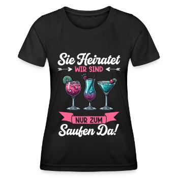 Die Braut Lustiges Bachelorette Party Trauzeugin - Frauen Funktions-T-Shirt - Schwarz - Vorne - AI Model Female 172 light (172cm)