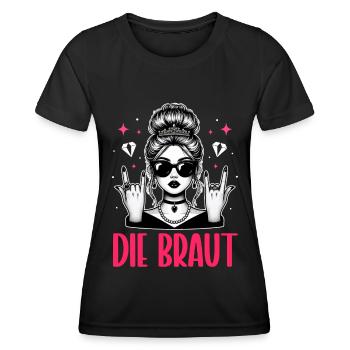 La mariée drôle drôle de jeune fille demoiselle d’honneur - T-shirt sport Femme - noir - Devant - AI Model Female 172 light (172cm)