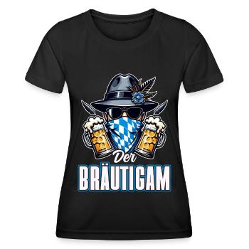 The Groom Funny Bachelor Party - Women's Functional T-Shirt - black - Front - AI Model Female 172 light (172cm)