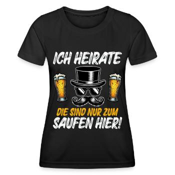 Der Bräutigam Lustiges Junggesellenabschied - Frauen Funktions-T-Shirt - Schwarz - Vorne - AI Model Female 172 light (172cm)