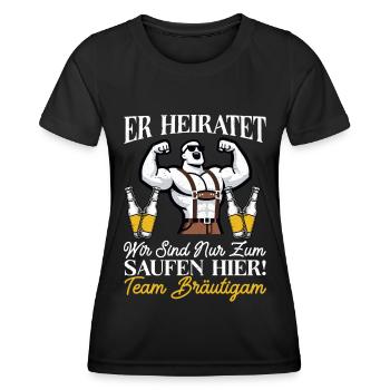 Le marié Funny EVJ - T-shirt sport Femme - noir - Devant - AI Model Female 172 light (172cm)