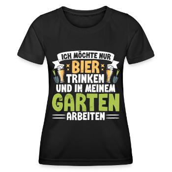 Beer Garden Gardening Allotment Gardener Gardener - Women's Functional T-Shirt - black - Front - AI Model Female 172 light (172cm)