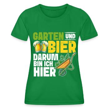 Beer Garden Gardening Allotment Gardener Gardener - Women's Functional T-Shirt - kelly green - Front - AI Model Female 172 dark (172cm)