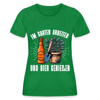 Beer Garden Gardening Allotment Gardener Gardener - Women's Functional T-Shirt - kelly green - Front - AI Model Female 172 dark (172cm)