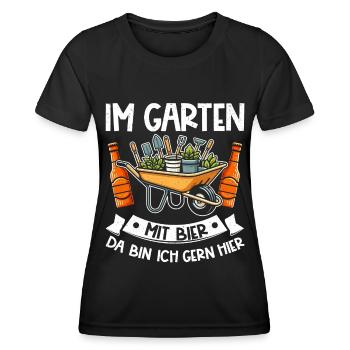 Beer Garden Gardening Allotment Gardener Gardener - Women's Functional T-Shirt - black - Front - AI Model Female 172 light (172cm)