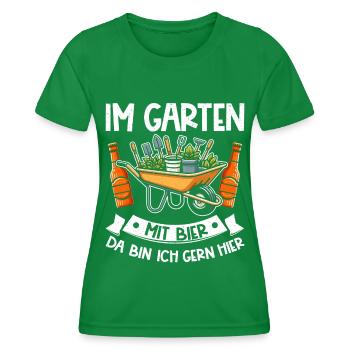 Beer Garden Gardening Allotment Gardener Gardener - Women's Functional T-Shirt - kelly green - Front - AI Model Female 172 dark (172cm)