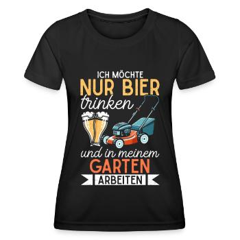 Beer Garden Gardening Allotment Gardener Gardener - Women's Functional T-Shirt - black - Front - AI Model Female 172 light (172cm)