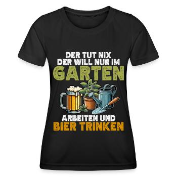 Beer Garden Gardening Allotment Gardener Gardener - Women's Functional T-Shirt - black - Front - AI Model Female 172 light (172cm)