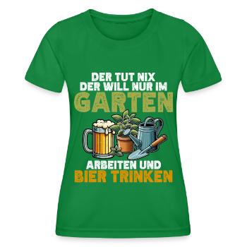 Beer Garden Gardening Allotment Gardener Gardener - Women's Functional T-Shirt - kelly green - Front - AI Model Female 172 dark (172cm)