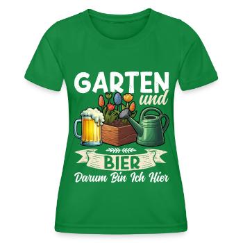 Beer Garden Gardening Allotment Gardener Gardener - Women's Functional T-Shirt - kelly green - Front - AI Model Female 172 dark (172cm)