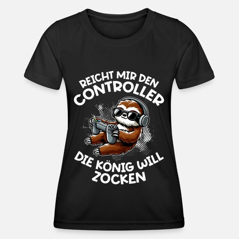 Hands me the controller, the queen wants to play - Women's Functional T-Shirt - black