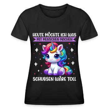 Heute Möchte Ich Was Mit Menschen Machen Schubsen - Frauen Funktions-T-Shirt - Schwarz - Vorne - AI Model Female 172 light (172cm)