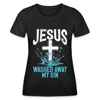 Taufe Getaufte Christliche Jesusgott -Bibel - Frauen Funktions-T-Shirt - Schwarz - Vorne - AI Model Female 172 light (172cm)