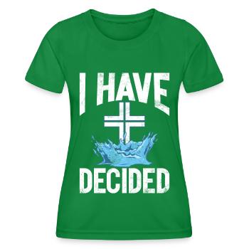 Taufe Getaufte Christliche Jesusgott -Bibel - Frauen Funktions-T-Shirt - Kelly Green - Vorne - AI Model Female 172 dark (172cm)