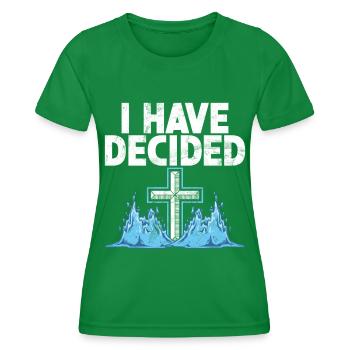 Taufe Getaufte Christliche Jesusgott -Bibel - Frauen Funktions-T-Shirt - Kelly Green - Vorne - AI Model Female 172 dark (172cm)