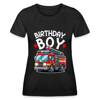 Birthday Boy Firefighter Birthday Boy - Women's Functional T-Shirt - black - Front - AI Model Female 172 light (172cm)