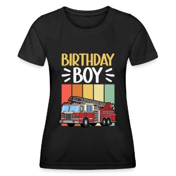 Birthday Boy Firefighter Birthday Boy - Women's Functional T-Shirt - black - Front - AI Model Female 172 light (172cm)