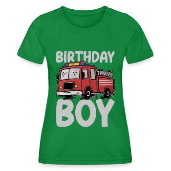 Birthday Boy Firefighter Birthday Boy - Women's Functional T-Shirt - kelly green - Front - AI Model Female 172 dark (172cm)