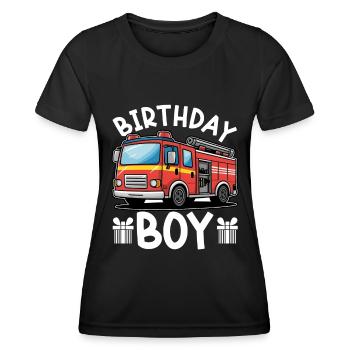 Birthday Boy Firefighter Birthday Boy - Women's Functional T-Shirt - black - Front - AI Model Female 172 light (172cm)