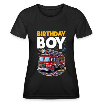 Birthday Boy Firefighter Birthday Boy - Women's Functional T-Shirt - black - Front - AI Model Female 172 light (172cm)