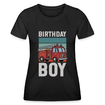 Birthday Boy Firefighter Birthday Boy - Women's Functional T-Shirt - black - Front - AI Model Female 172 light (172cm)