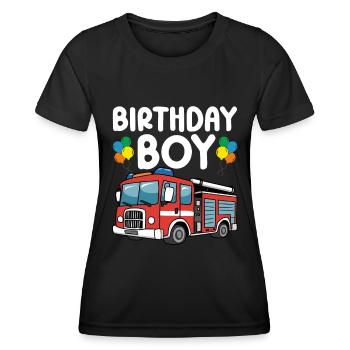 Birthday Boy Firefighter Birthday Boy - Women's Functional T-Shirt - black - Front - AI Model Female 172 light (172cm)