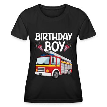 Birthday Boy Firefighter Birthday Boy - Women's Functional T-Shirt - black - Front - AI Model Female 172 light (172cm)