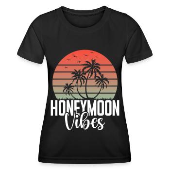 Flitterwochen Ehemann Ehefrau Paare Urlaubs - Frauen Funktions-T-Shirt - Schwarz - Vorne - AI Model Female 172 light (172cm)