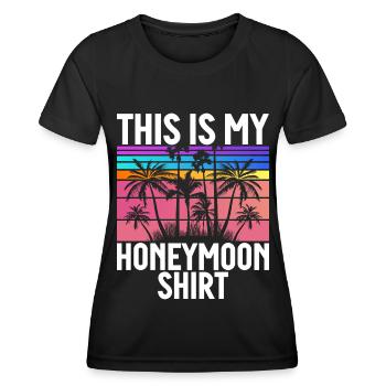 Flitterwochen Ehemann Ehefrau Paare Urlaubs - Frauen Funktions-T-Shirt - Schwarz - Vorne - AI Model Female 172 light (172cm)