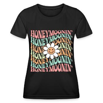 Flitterwochen Ehemann Ehefrau Paare Urlaubs - Frauen Funktions-T-Shirt - Schwarz - Vorne - AI Model Female 172 light (172cm)