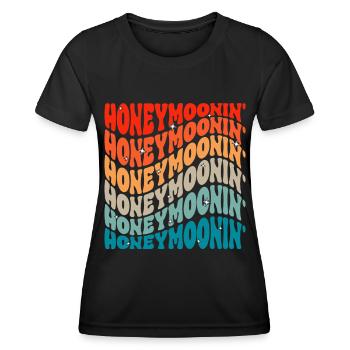 Flitterwochen Ehemann Ehefrau Paare Urlaubs - Frauen Funktions-T-Shirt - Schwarz - Vorne - AI Model Female 172 light (172cm)