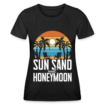 Flitterwochen Ehemann Ehefrau Paare Urlaubs - Frauen Funktions-T-Shirt - Schwarz - Vorne - AI Model Female 172 light (172cm)