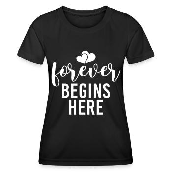Flitterwochen Ehemann Ehefrau Paare Urlaubs - Frauen Funktions-T-Shirt - Schwarz - Vorne - AI Model Female 172 light (172cm)