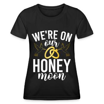 Flitterwochen Ehemann Ehefrau Paare Urlaubs - Frauen Funktions-T-Shirt - Schwarz - Vorne - AI Model Female 172 light (172cm)