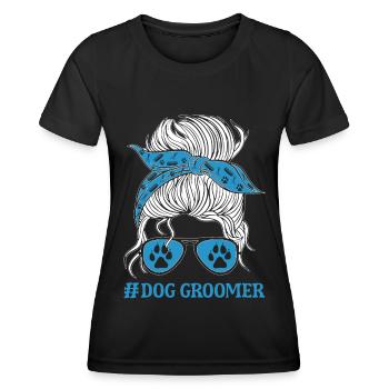 Hundegruamwelpen Haustier -Pflege -Job Salon - Frauen Funktions-T-Shirt - Schwarz - Vorne - AI Model Female 172 light (172cm)