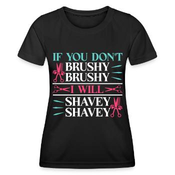 Hundegruamwelpen Haustier -Pflege -Job Salon - Frauen Funktions-T-Shirt - Schwarz - Vorne - AI Model Female 172 light (172cm)