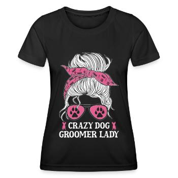 Hundegruamwelpen Haustier -Pflege -Job Salon - Frauen Funktions-T-Shirt - Schwarz - Vorne - AI Model Female 172 light (172cm)