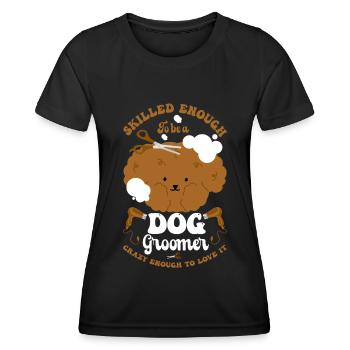 Hundegruamwelpen Haustier -Pflege -Job Salon - Frauen Funktions-T-Shirt - Schwarz - Vorne - AI Model Female 172 light (172cm)