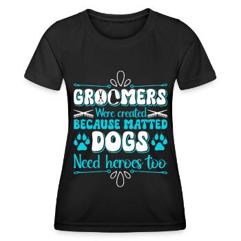 Hundegruamwelpen Haustier -Pflege -Job Salon - Frauen Funktions-T-Shirt - Schwarz - Vorne - AI Model Female 172 light (172cm)