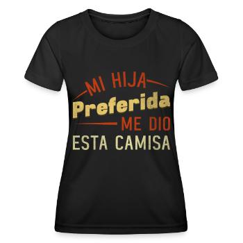 Spanischer Vater Zweisprachiger Latino Vatertag - Frauen Funktions-T-Shirt - Schwarz - Vorne - AI Model Female 172 light (172cm)