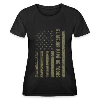 Spanischer Vater Zweisprachiger Latino Vatertag - Frauen Funktions-T-Shirt - Schwarz - Vorne - AI Model Female 172 light (172cm)