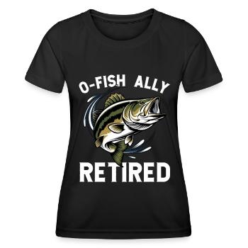 Pêcheur à la retraite Pêche à l’achigan Poisson-chat Retraite - T-shirt sport Femme - noir - Devant - AI Model Female 172 light (172cm)