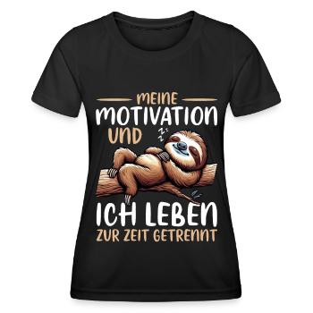 Ma motivation et moi vivons actuellement séparément - T-shirt sport Femme - noir - Devant - AI Model Female 172 light (172cm)