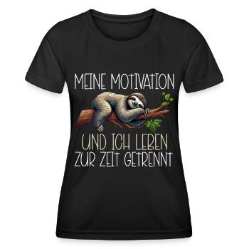 Ma motivation et moi vivons actuellement séparément - T-shirt sport Femme - noir - Devant - AI Model Female 172 light (172cm)